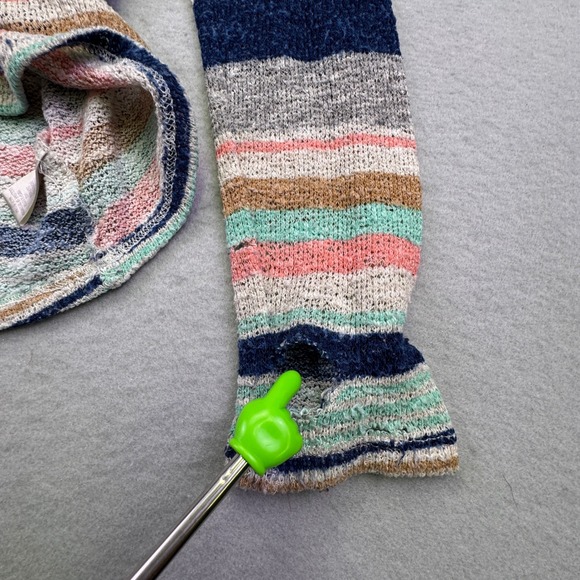 Self Esteem Hoodie Sweater Women's Medium Lightweight Hooded Pullover Striped - Picture 5 of 6